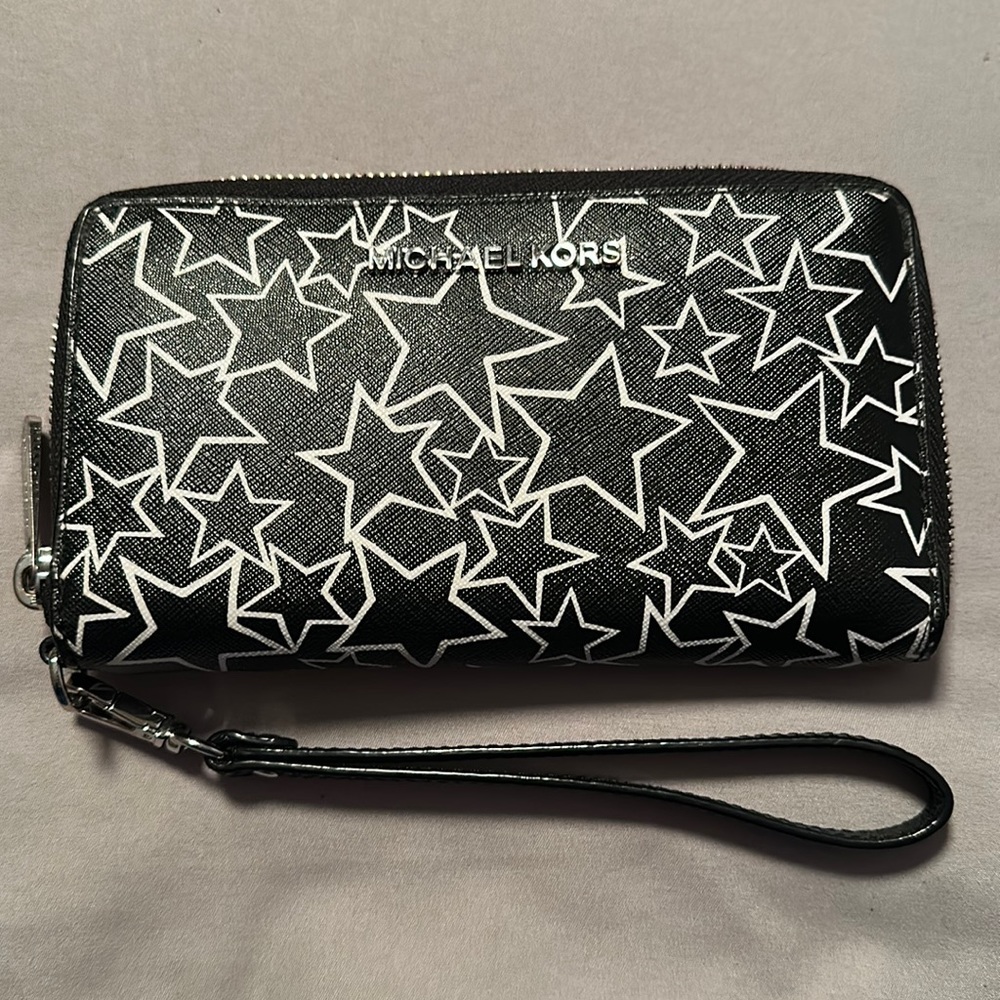 Michael Kors Wallet Wristlet - Black with Stars